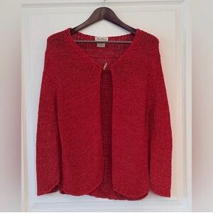 Fred David Women's Red Open-Front Cardigan